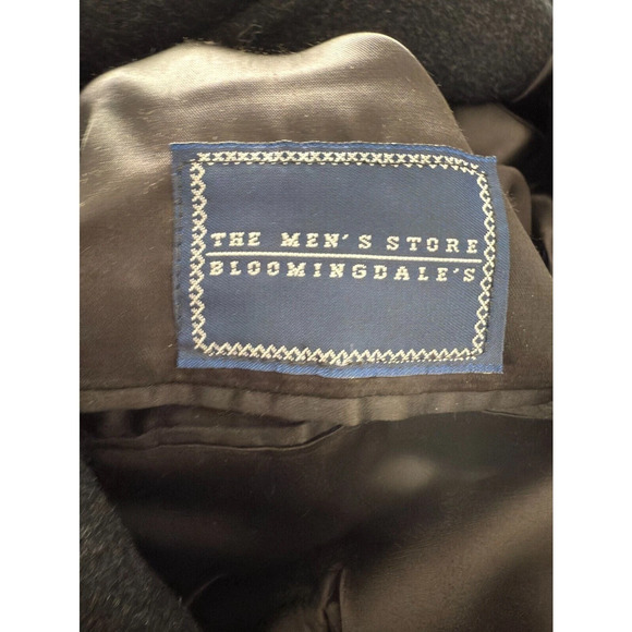 Burberrys Mens Size 50 XXXL Wool Notched Trench Coat Black Long Sleeve Pockets - Picture 8 of 10